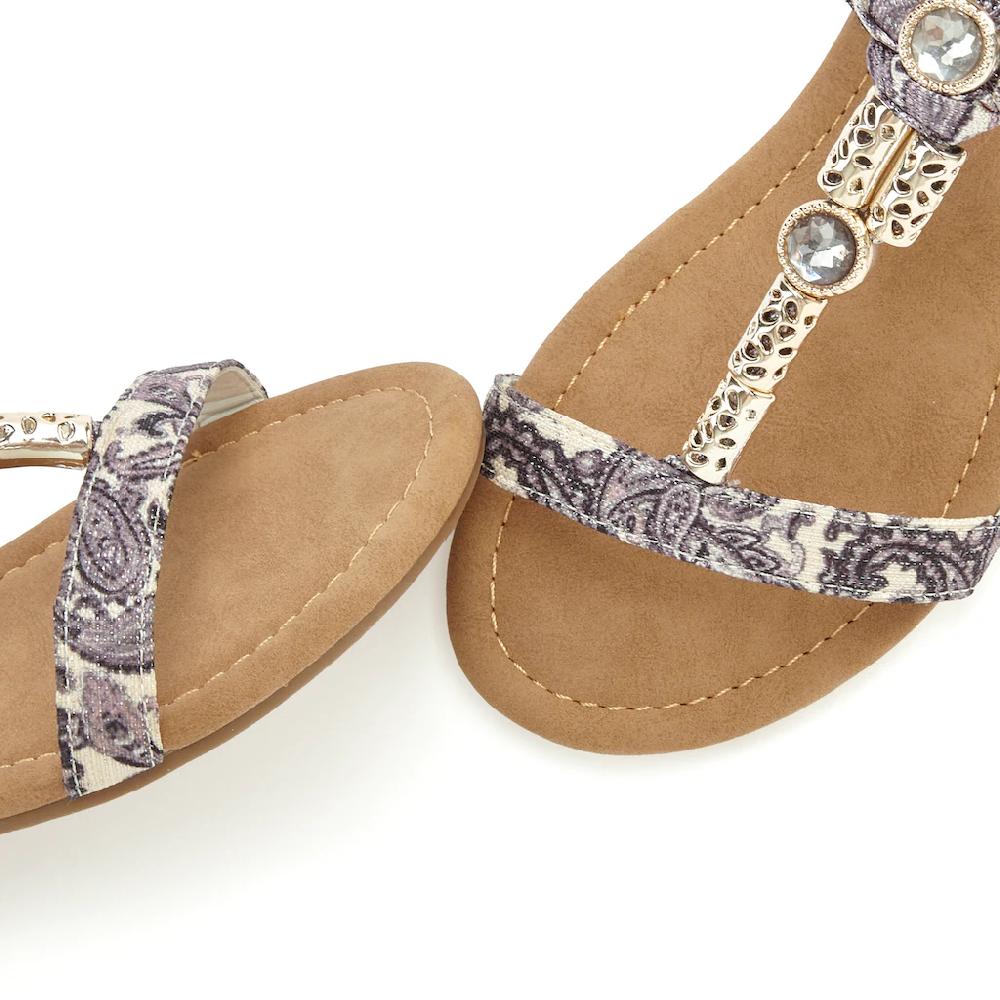 LASCANA Sandale Sandalette Sommerschuh mit Schmuckkettchen und Schmucksteinen VEGAN Bis zu 65% Rabatt