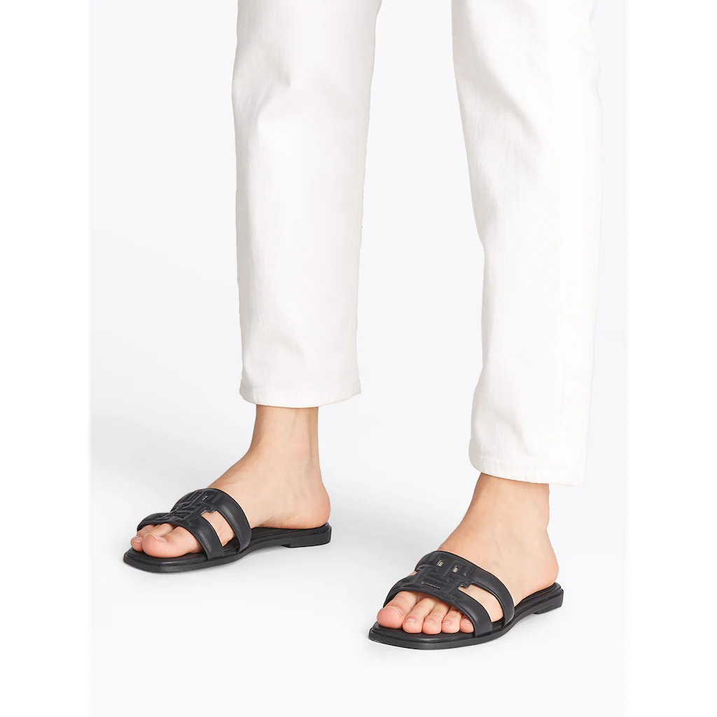 Tommy Hilfiger Pantolette »TH LOGO STRAP MULE« Bequemschuh Sommerschuh Flats mit TH-Logo Clearance-Verkauf