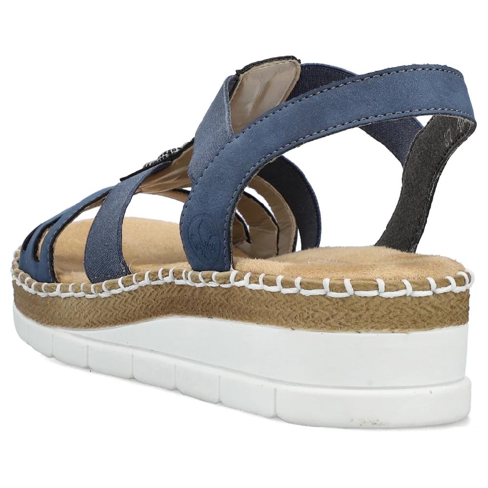 Rieker Riemchensandale Sommerschuh Sandalette Keilabsatz mit modischen Schmuckelementen ▷ für Fabrikpreis