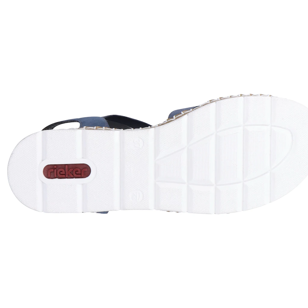 Rieker Riemchensandale Sommerschuh Sandalette Keilabsatz mit modischen Schmuckelementen ▷ für Fabrikpreis