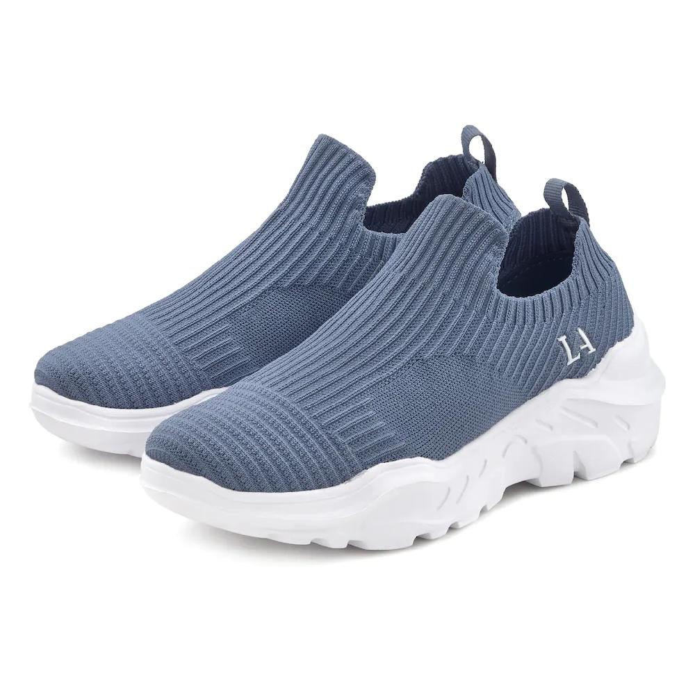 LASCANA Sneaker »Slip-On-Sneaker Halbschuh Slipper« Freizeitschuh elastisches Mesh leichte Sohle VEGAN bestellen Versandkostenfrei