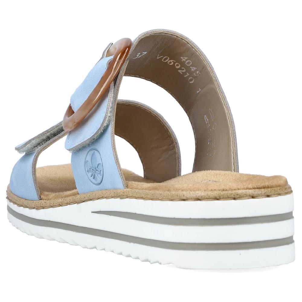 Rieker Pantolette Keilabsatz Sommerschuh Schlappen mit softer Innensohle bestellen Valentinstagsangebot
