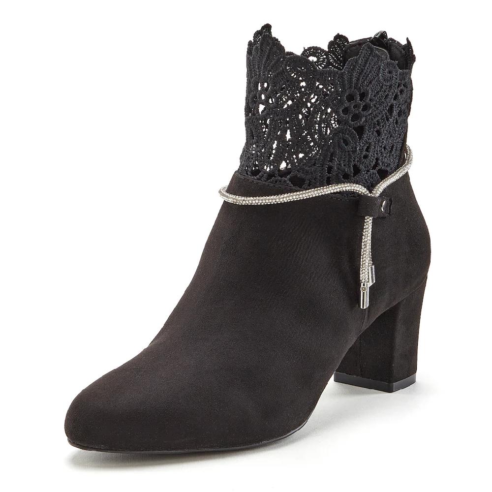 LASCANA Stiefelette mit elegantem Spitzenbesatz Stiefel Boots kaufen Jubiläumsangebot