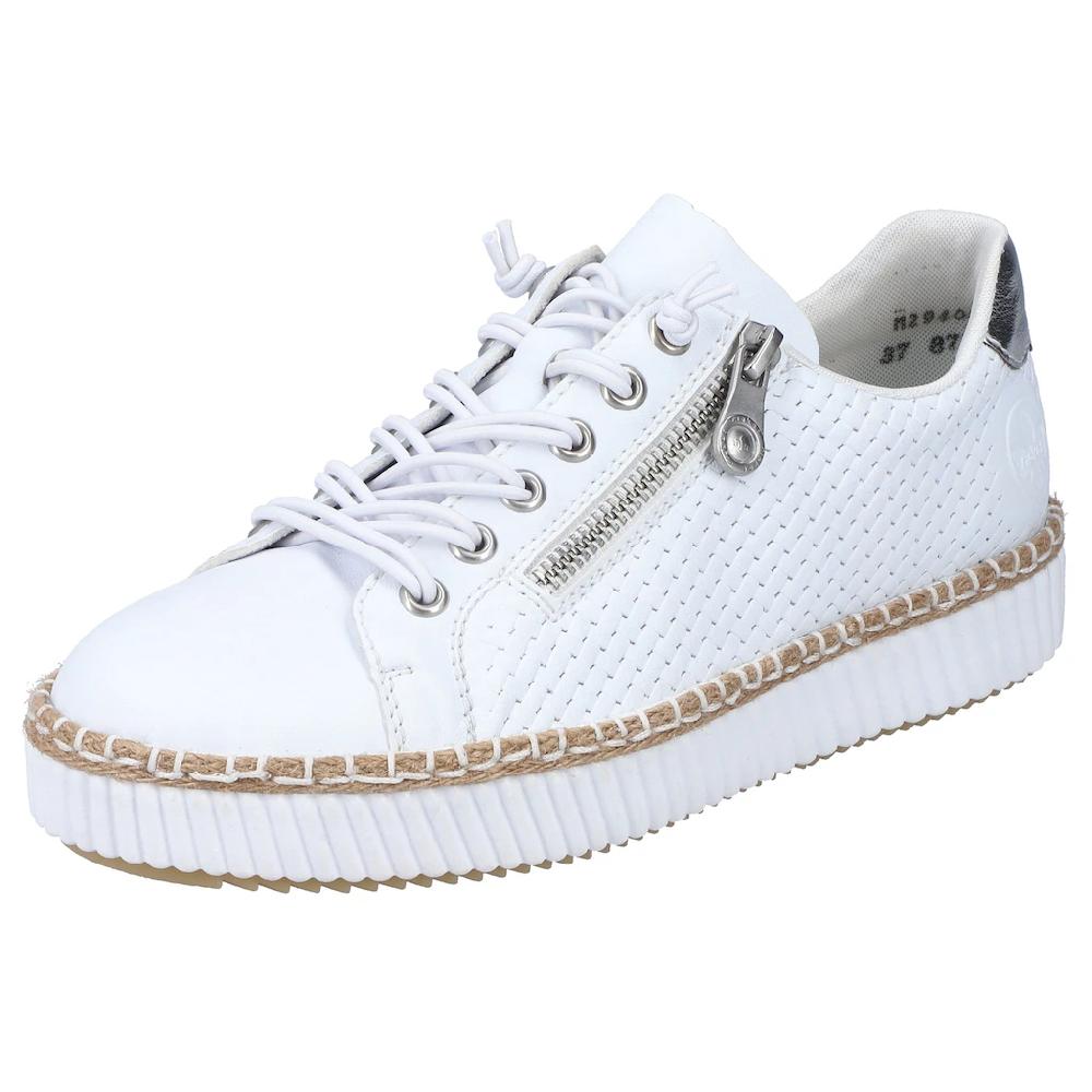Rieker Sneaker mit modischer Ziernaht Freizeitschuh Halbschuh Schnürschuh bestellen Top Angebot