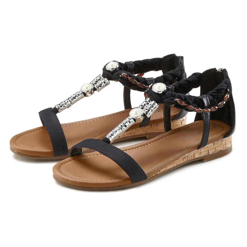 LASCANA Sandale Sandalette Sommerschuh mit Schmuckelementen VEGAN bestellen Online Outlet