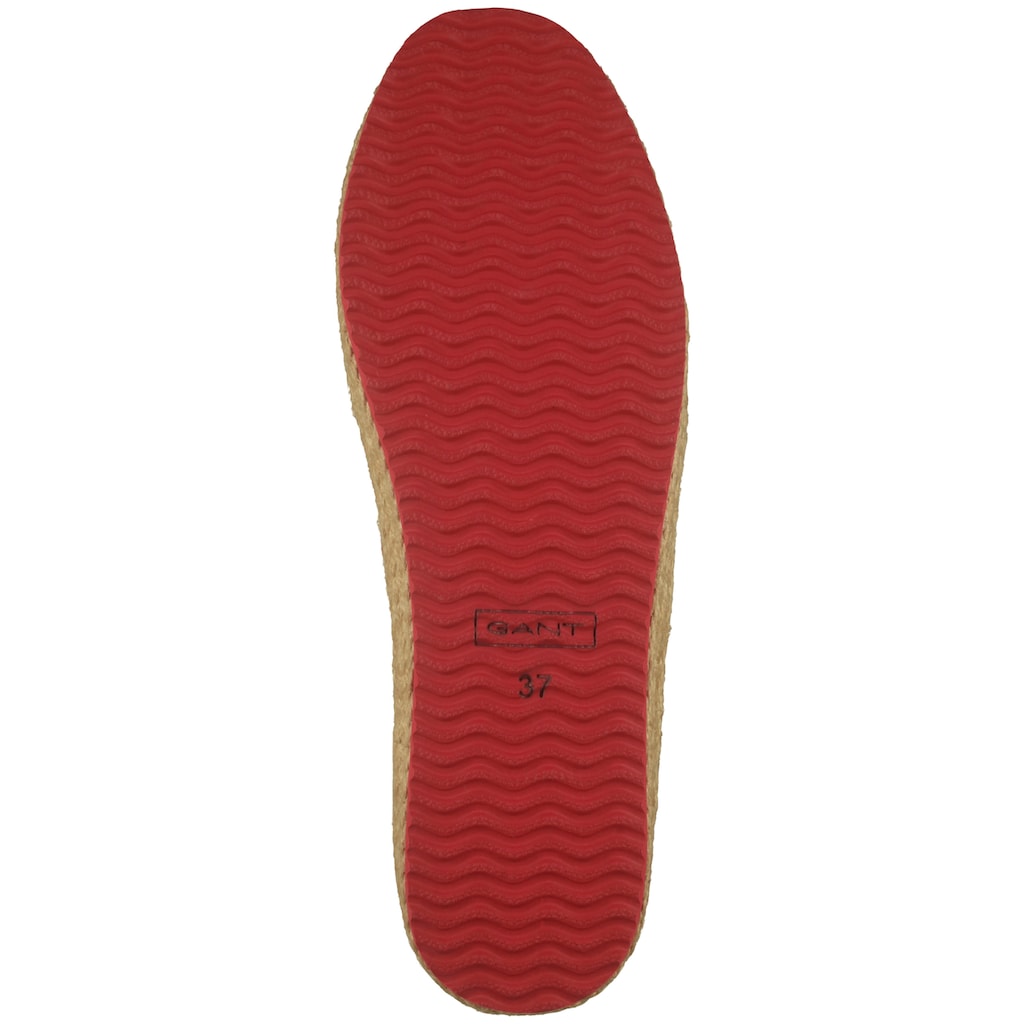Gant Espadrille »Raffiaville« Strandschuh Slipper mit Bast-Verzierung Blitzangebot