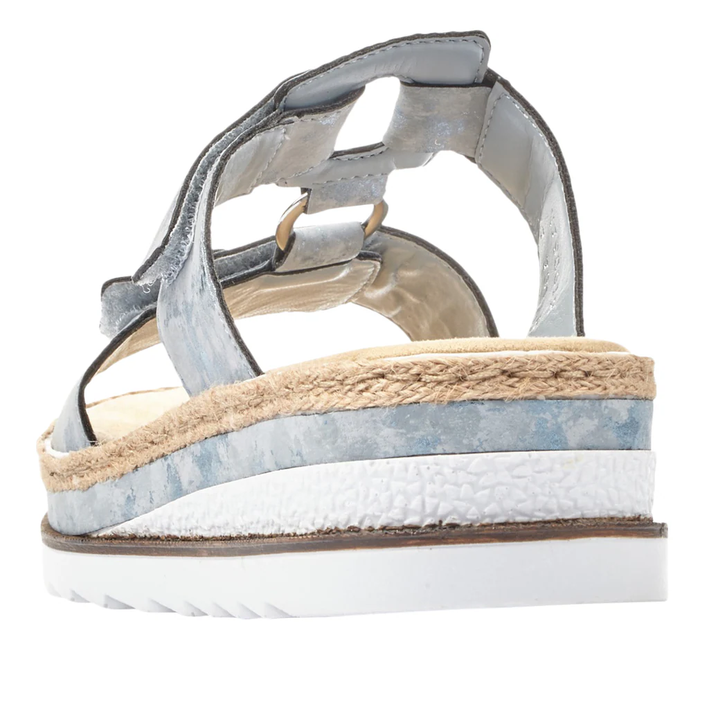 Rieker Pantolette Plateau Sommerschuh Schlappen mit Strass-Stein-Verzierung online bestellen Kauf eins, bekomm eins gratis