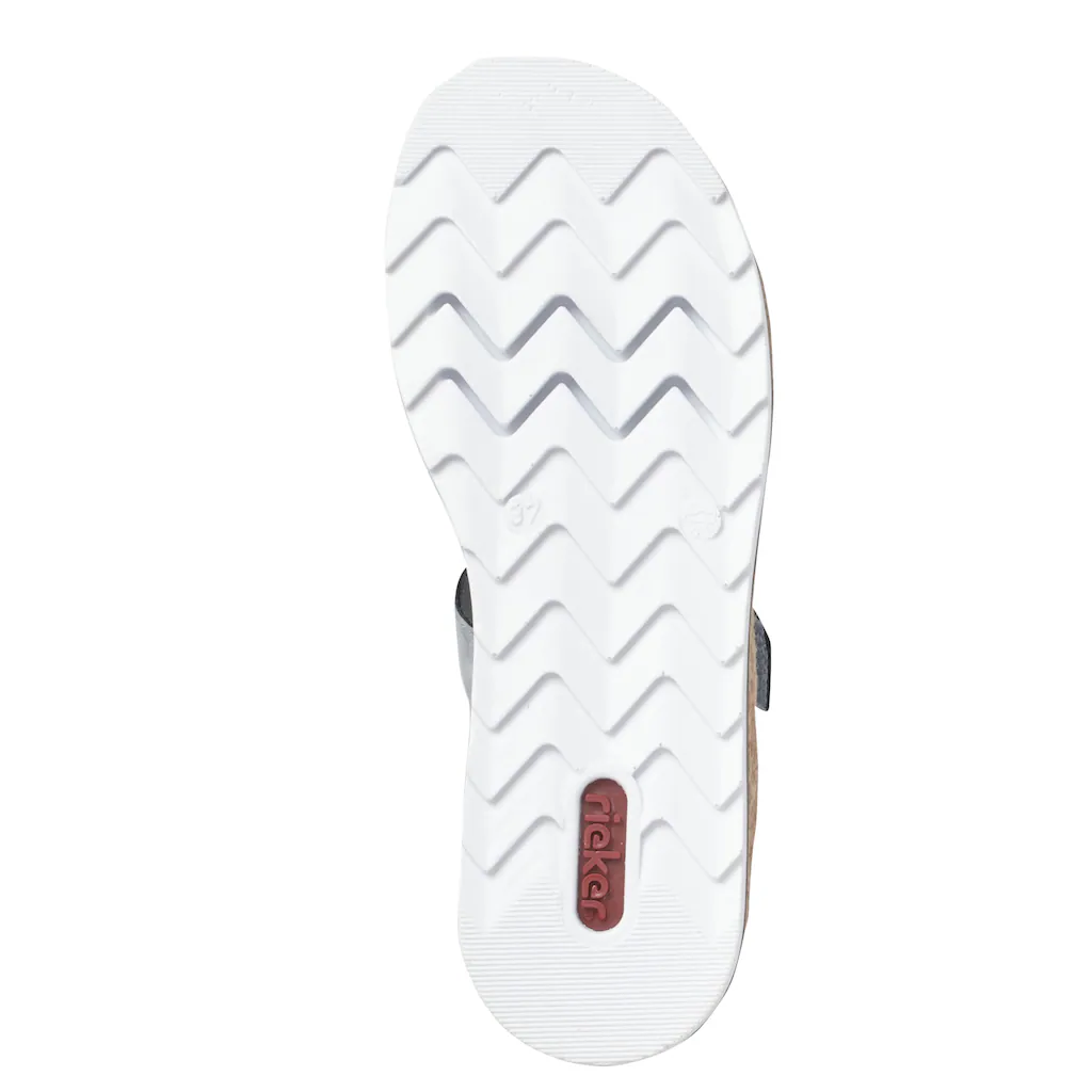 Rieker Pantolette Plateau Sommerschuh Schlappen mit Strass-Stein-Verzierung online bestellen Kauf eins, bekomm eins gratis