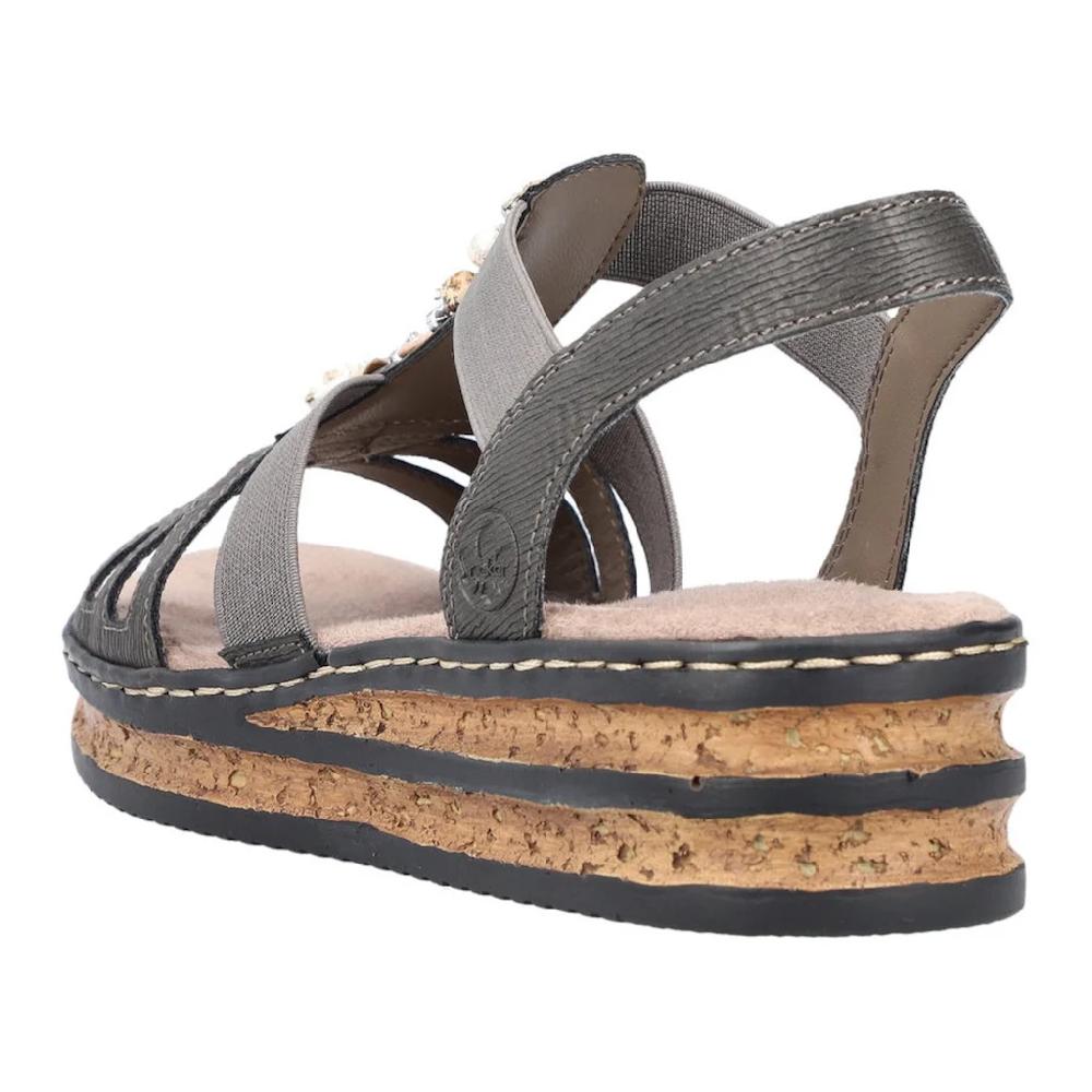 Rieker Riemchensandale Sommerschuh Sandalette Keilabsatz mit Schmucksteinen besetzt ▷ für 2025