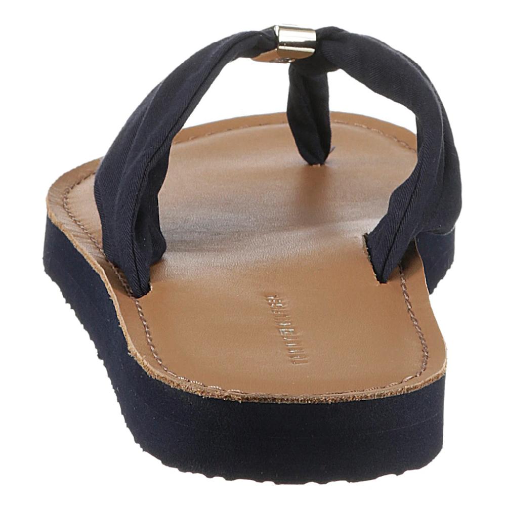 Tommy Hilfiger Zehentrenner »TH ELEVATED BEACH SANDAL« Sommerschuh Bequemschuh Flats Schlappen mit TH-Schmuckelement Auslauf