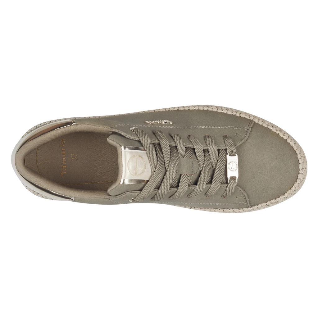 Tamaris Plateausneaker Freizeitschuh Halbschuh Schnürschuh mit Textilkordel am Plateau online kaufen Rabatt