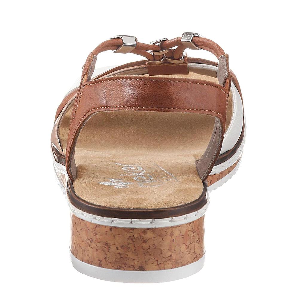 Rieker Riemchensandale Sommerschuh Sandalette Keilabsatz mit Accessoires verziert bestellen Preisnachlass