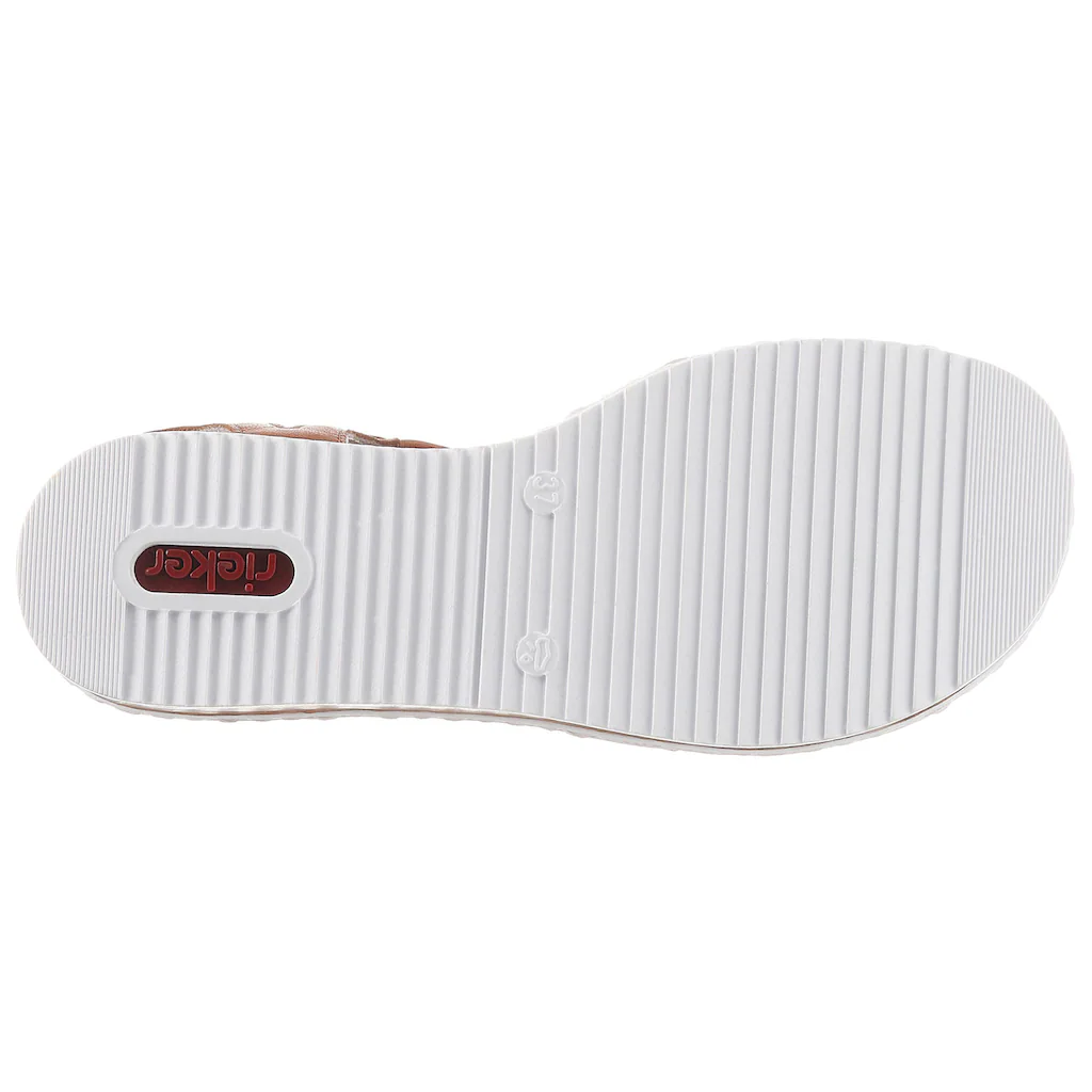 Rieker Riemchensandale Sommerschuh Sandalette Keilabsatz mit Accessoires verziert bestellen Preisnachlass