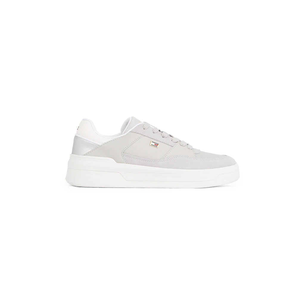 Tommy Hilfiger Plateausneaker »ESSENT BASKET SNEAKER METALLIC« Freizeitschuh Halbschuh Schnürschuh mit seitlicher Logoflagge online bestellen Neueste Mode