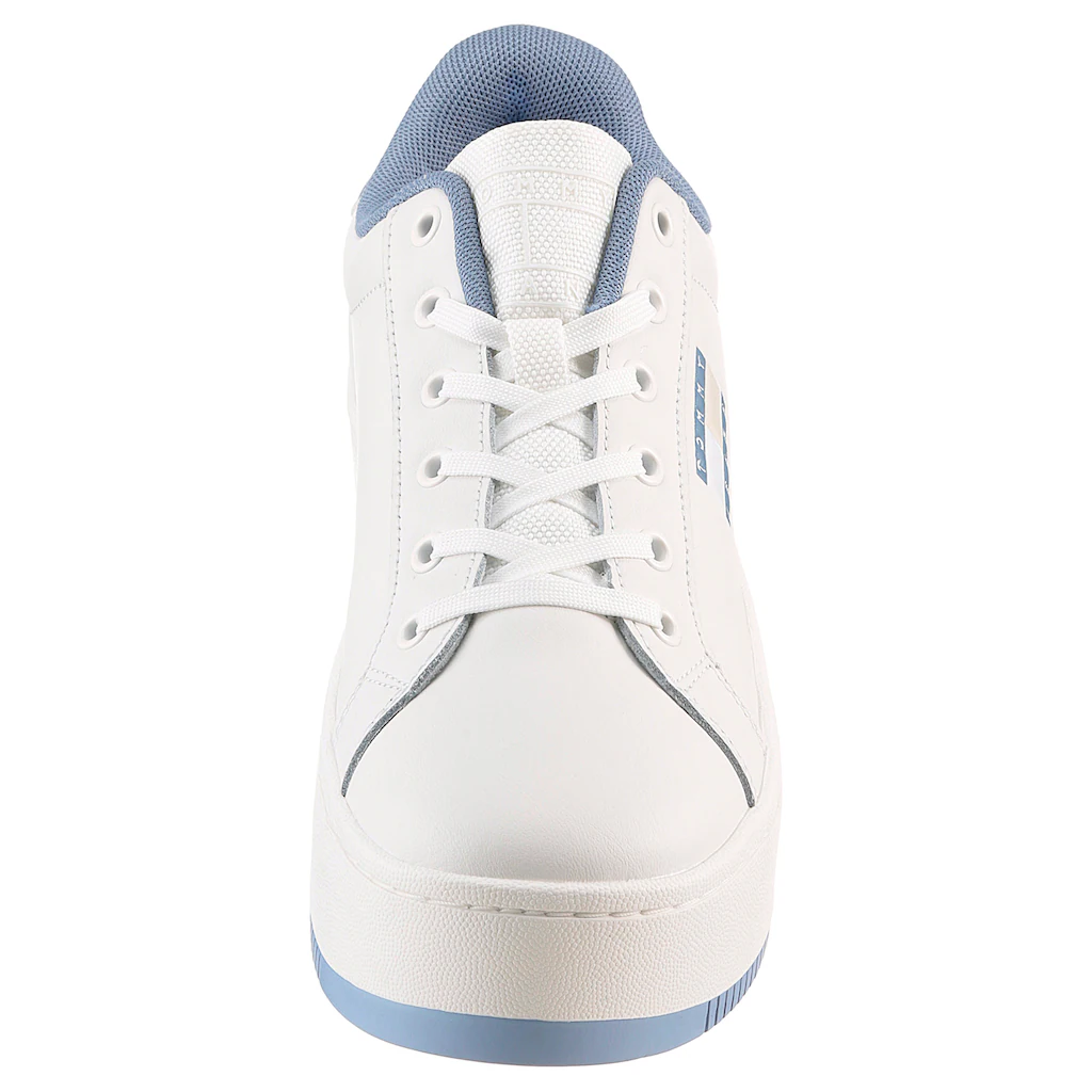 Tommy Jeans Plateausneaker »TJW FLATFORM ESS« Freizeitschuh Halbschuh Schnürschuh mit gepolstertem Schaftrand ▷ für Super Sparpreis