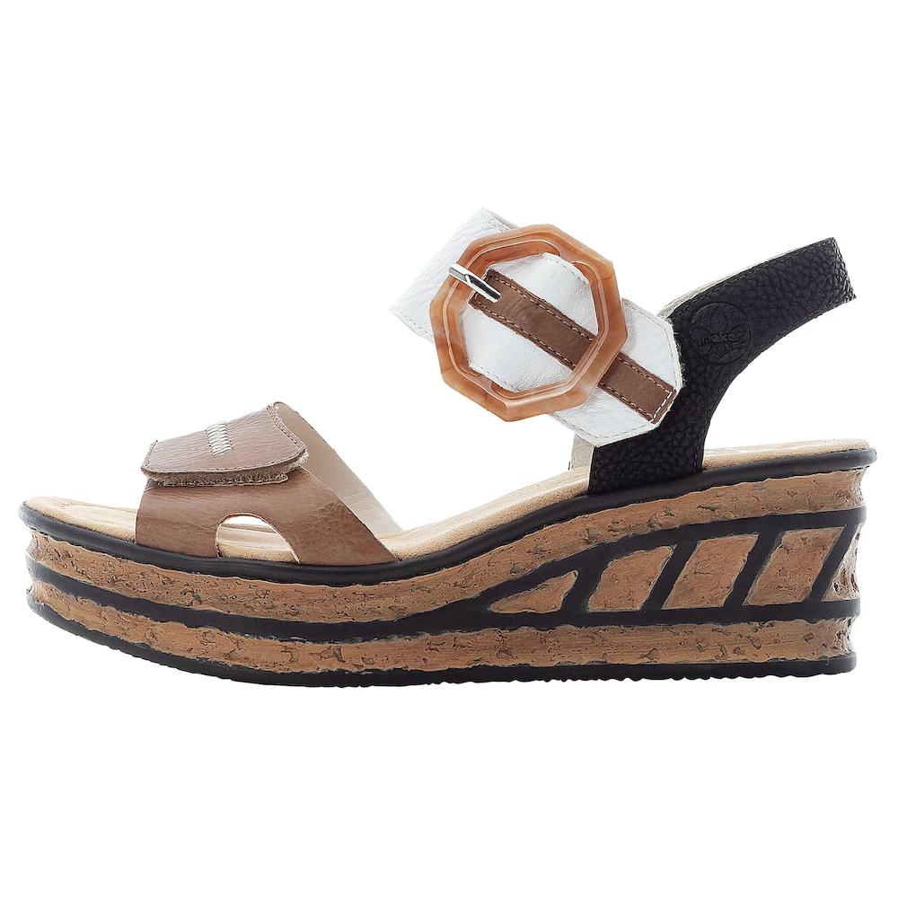Rieker Sandalette Sommerschuh Sandale Keilabsatz im modischen Look kaufen Sonderangebot der Fabrik