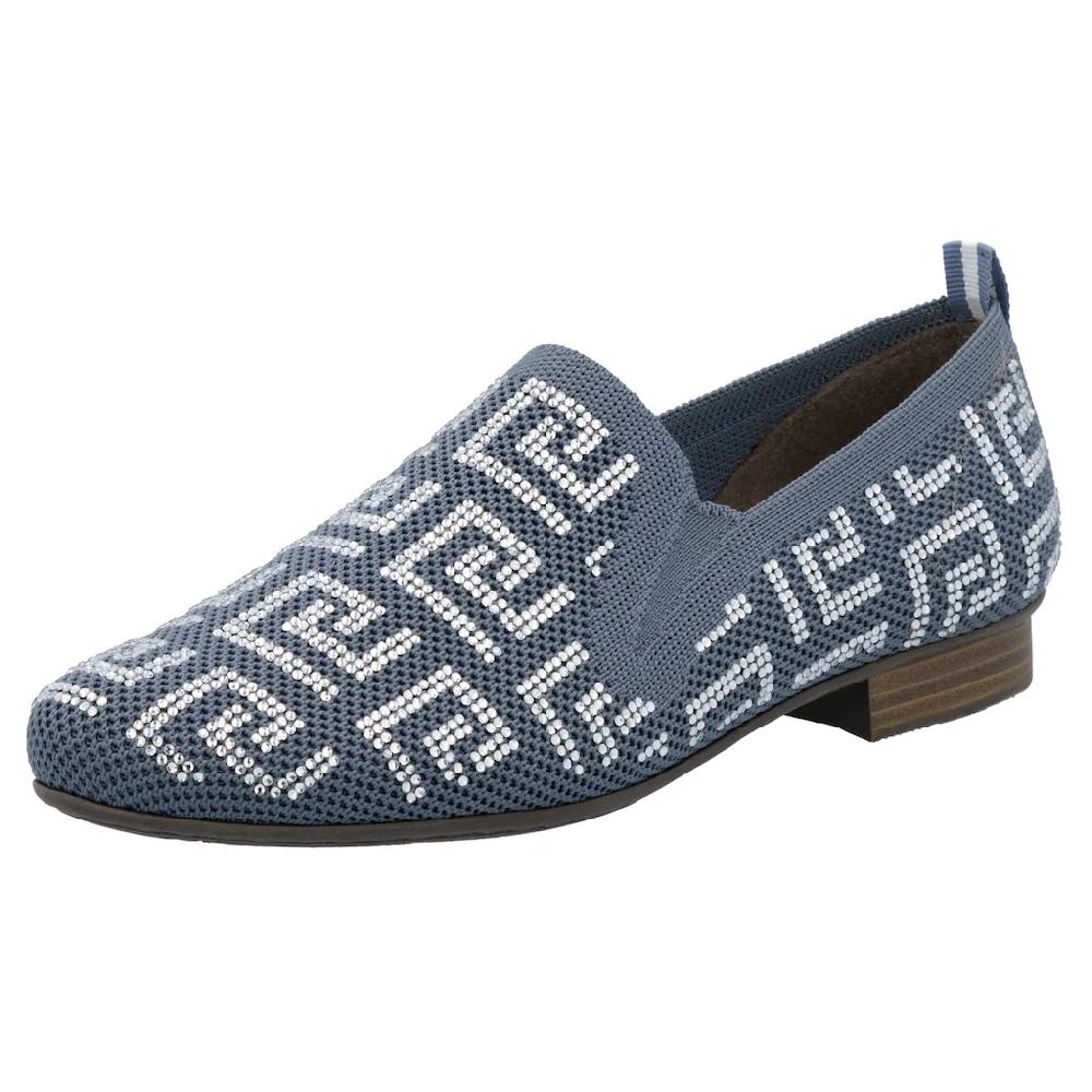 Rieker Slipper Halbschuh Schlupfschuh Blockabsatz Loafer mit Stretcheinsätzen ▷ für 50% Rabatt für begrenzte Zeit