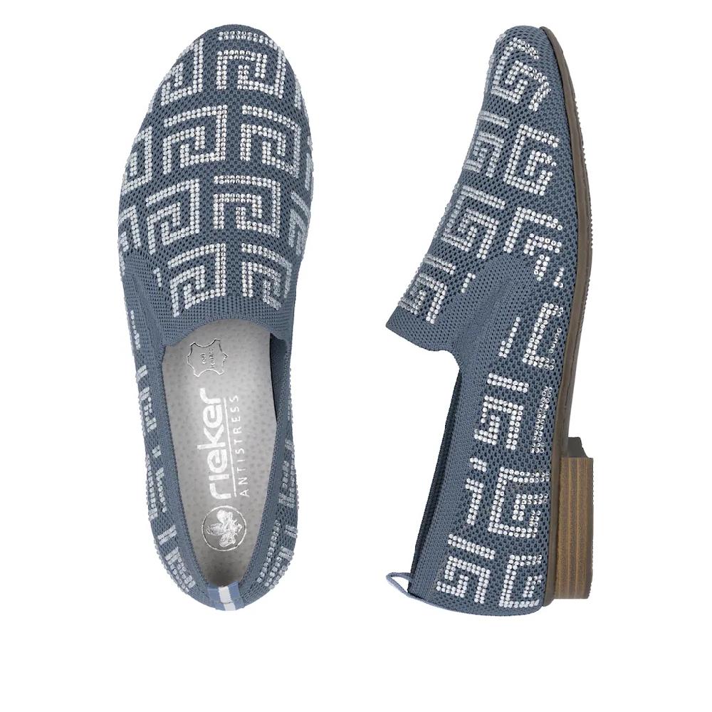 Rieker Slipper Halbschuh Schlupfschuh Blockabsatz Loafer mit Stretcheinsätzen ▷ für 50% Rabatt für begrenzte Zeit