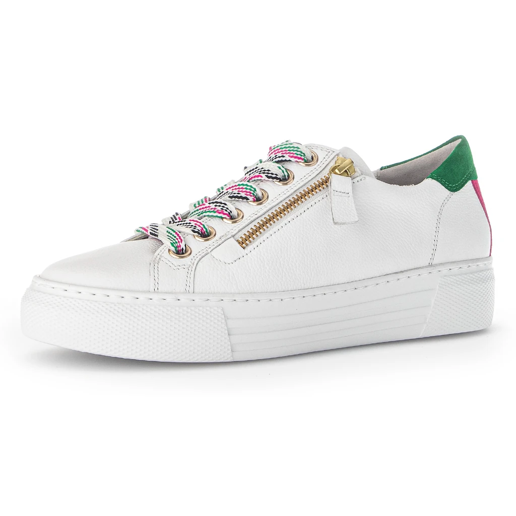 Gabor Plateausneaker »FLORENZ« mit bunten Besätzen Weite G Freizeitschuh Halbschuh Schnürschuh online kaufen Online